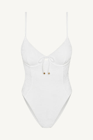 Ada Underwire One Piece - White Garden Jacquard