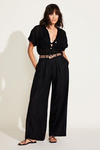 The Getaway Pant - Black EcoLinen