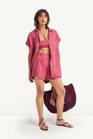 Playa Pocket Blouse - Wild Rose Ecolinen
