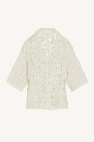 Marea Resort Shirt - Natural Marea Cotton Crochet