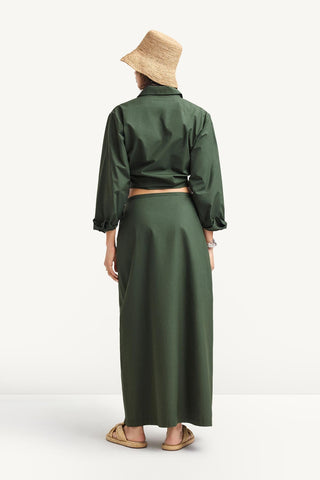 Willa Wrap Skirt - Forest Cotton Poplin