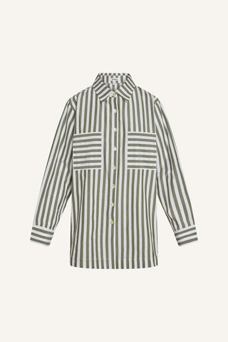 Nadia Shirt - Olive Cotton Poplin