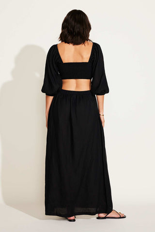Cierra Cut Out Dress - Black EcoLinen