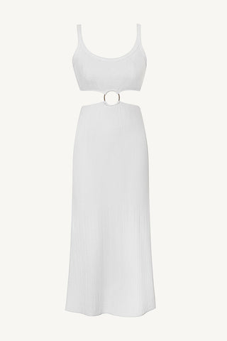 The Icon Cutout Dress - White Organic Rib