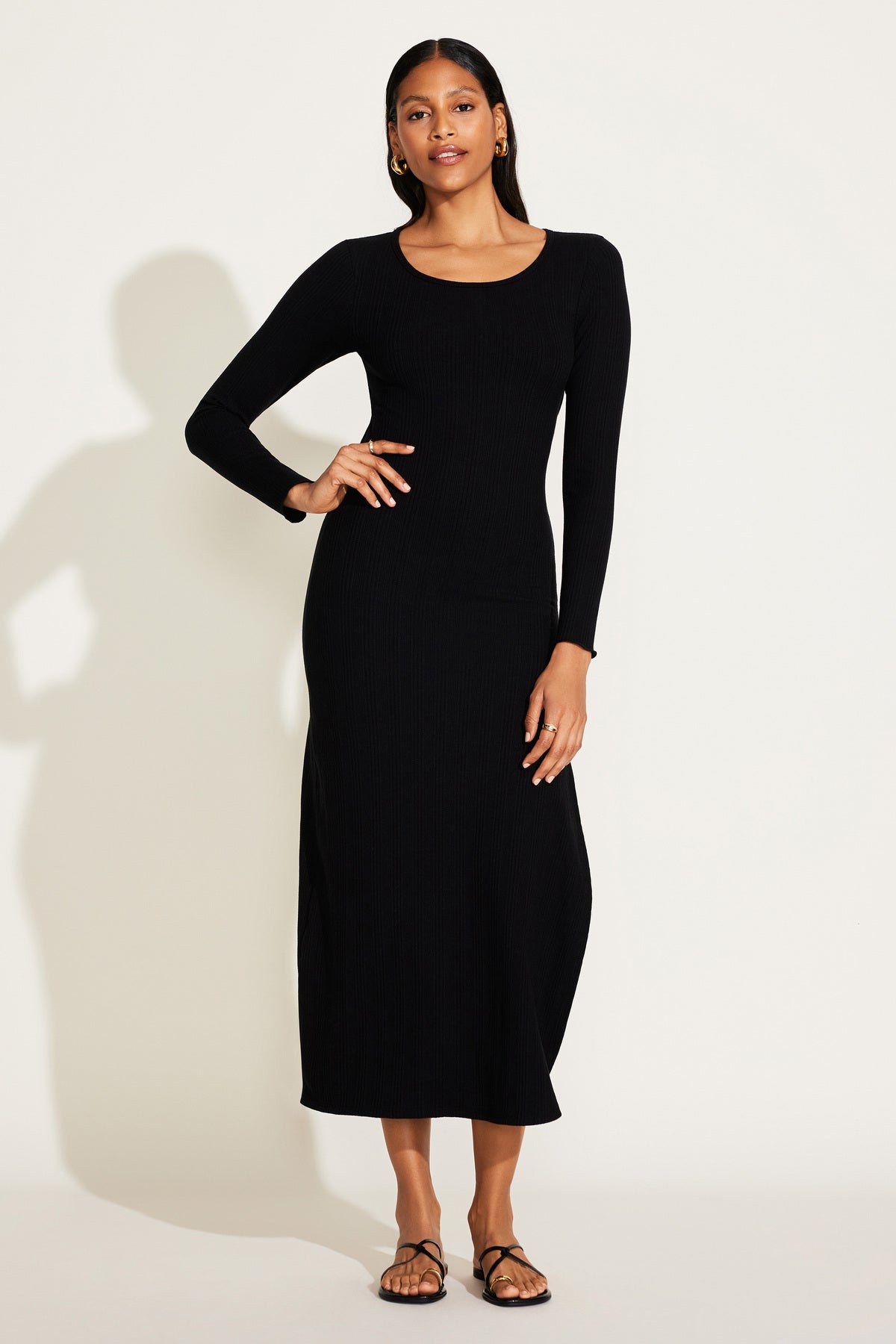 The Date Night Dress Black Organic Rib – Vitamin A