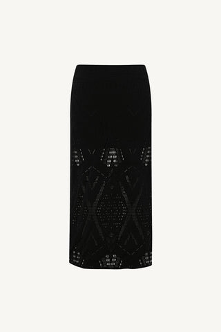 Harper Skirt - Black Calico Crochet