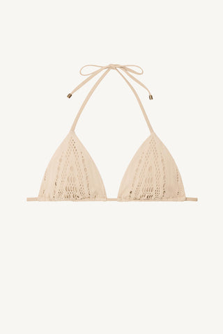 Gia Triangle Top - Natural Calico Crochet