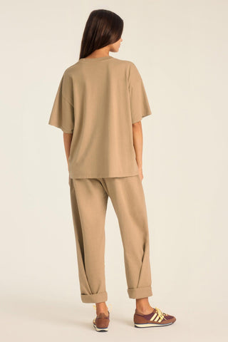 Coast Oversized Boyfriend Tee - Latte Cotton Jersey