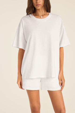 Coast Oversized Boyfriend Tee - White Cotton Jersey