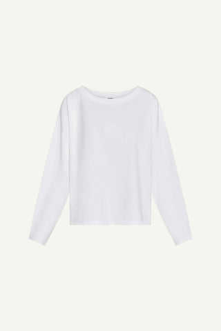 Coast Long Sleeve Crew Neck - White Cotton Jersey