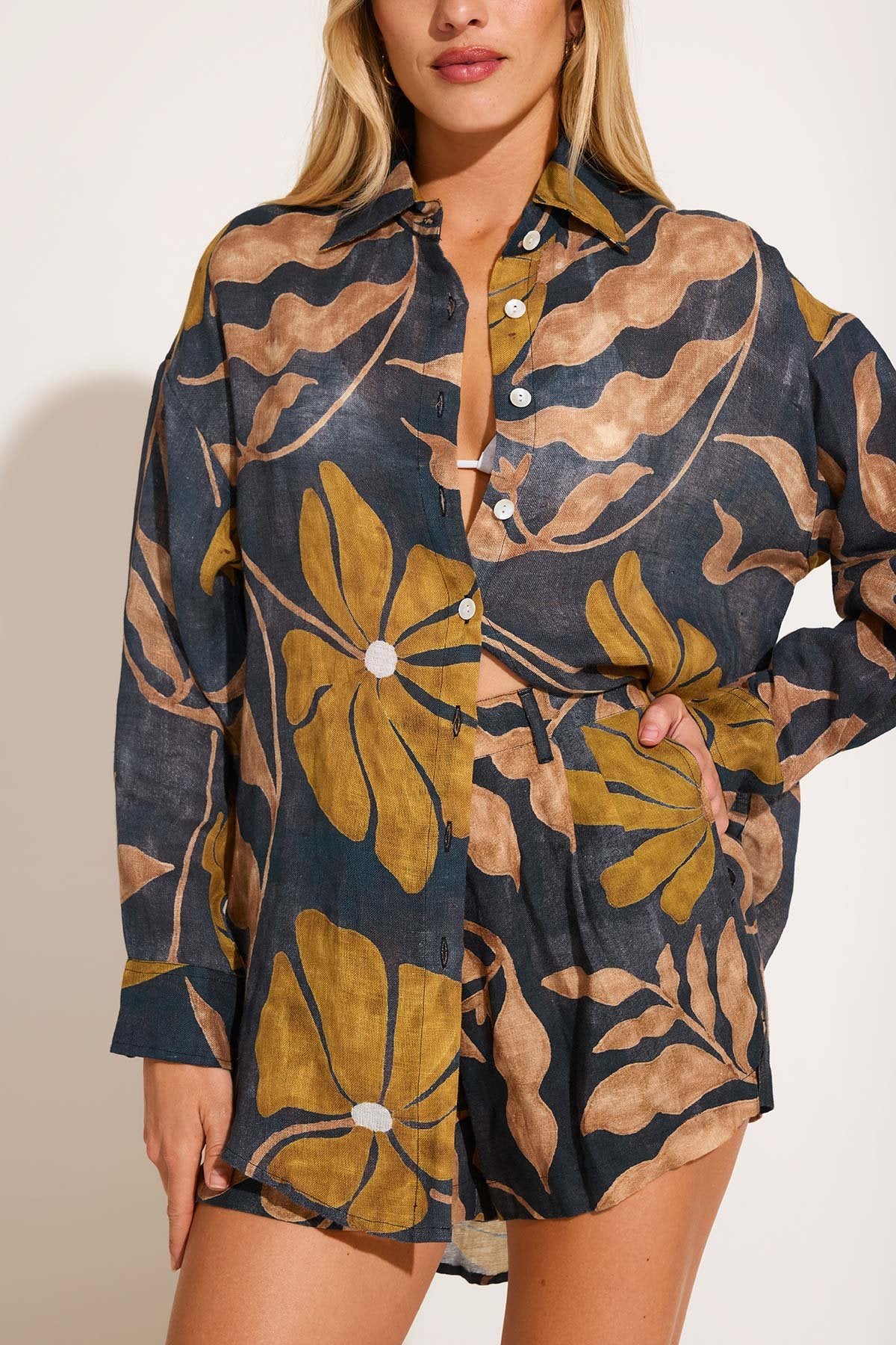 The Getaway Short - Kelp Flower EcoLinen – Vitamin A