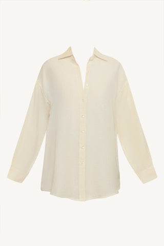 Playa Linen Boyfriend Shirt - Oatmeal EcoLinen