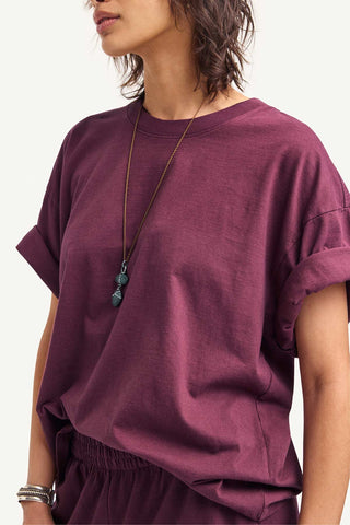 Coast Oversized Boyfriend Tee - Crushed Berry Cotton Jersey