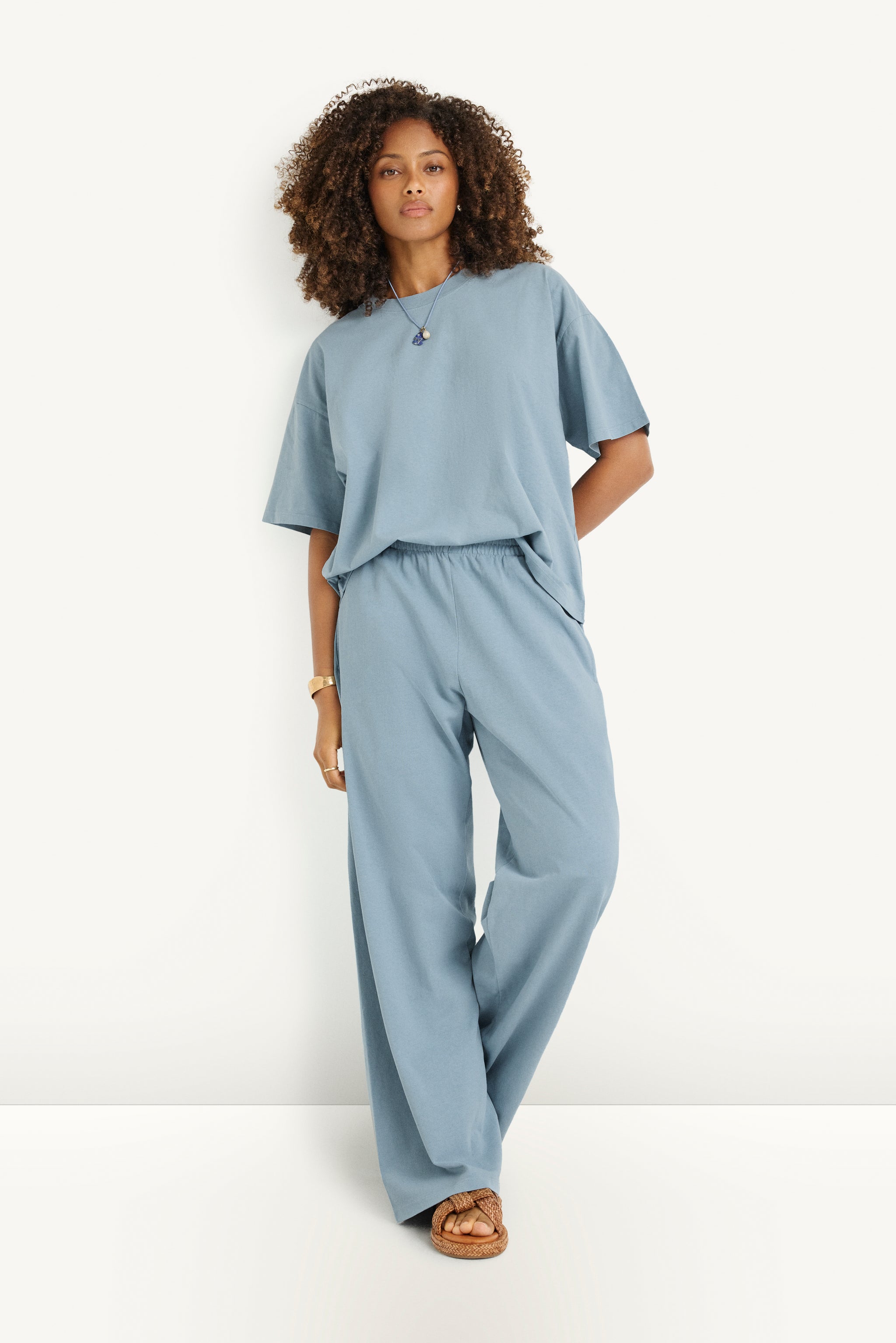 Vitamin A Daybreak Bandeau Top Dusk Blue Cotton Rib