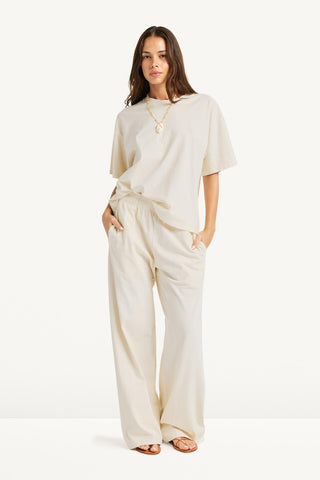 Coast Oversized Boyfriend Tee - Cream Cotton Jersey