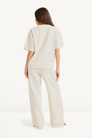 Coast Oversized Boyfriend Tee - Cream Cotton Jersey