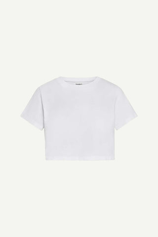 Coast Fitted Crop Shirt - White Cotton Jersey