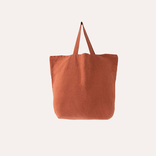 Linen Weekender Tote Bag - Baked Clay