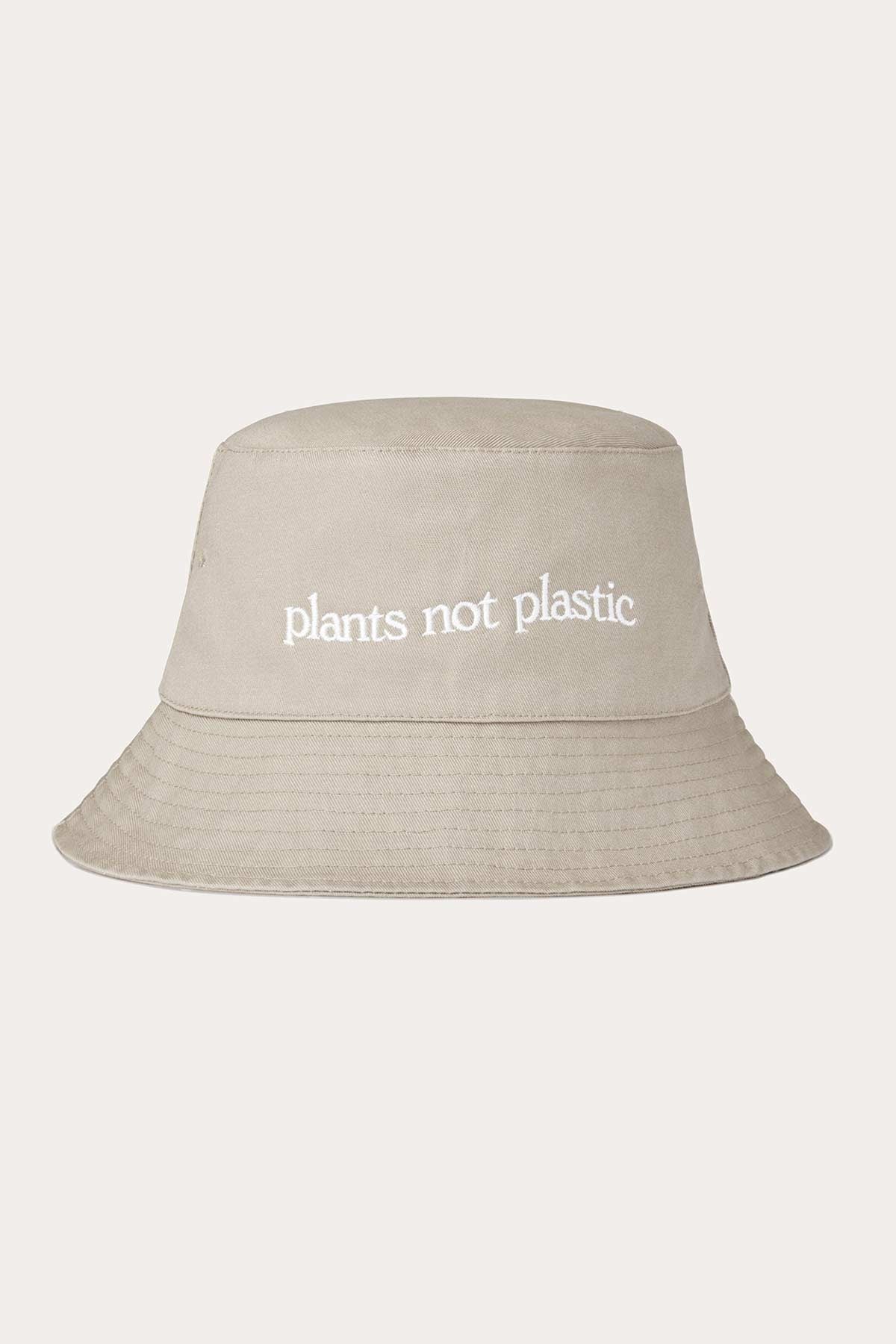 plants not plastic Organic Cotton Bucket Hat