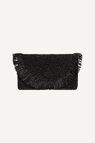 Palma Clutch - Black Raffia