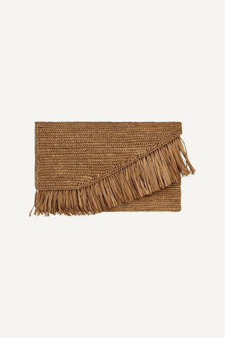 Paloma Clutch - Caramel Raffia