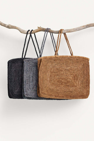 Amani Tote - Black Raffia