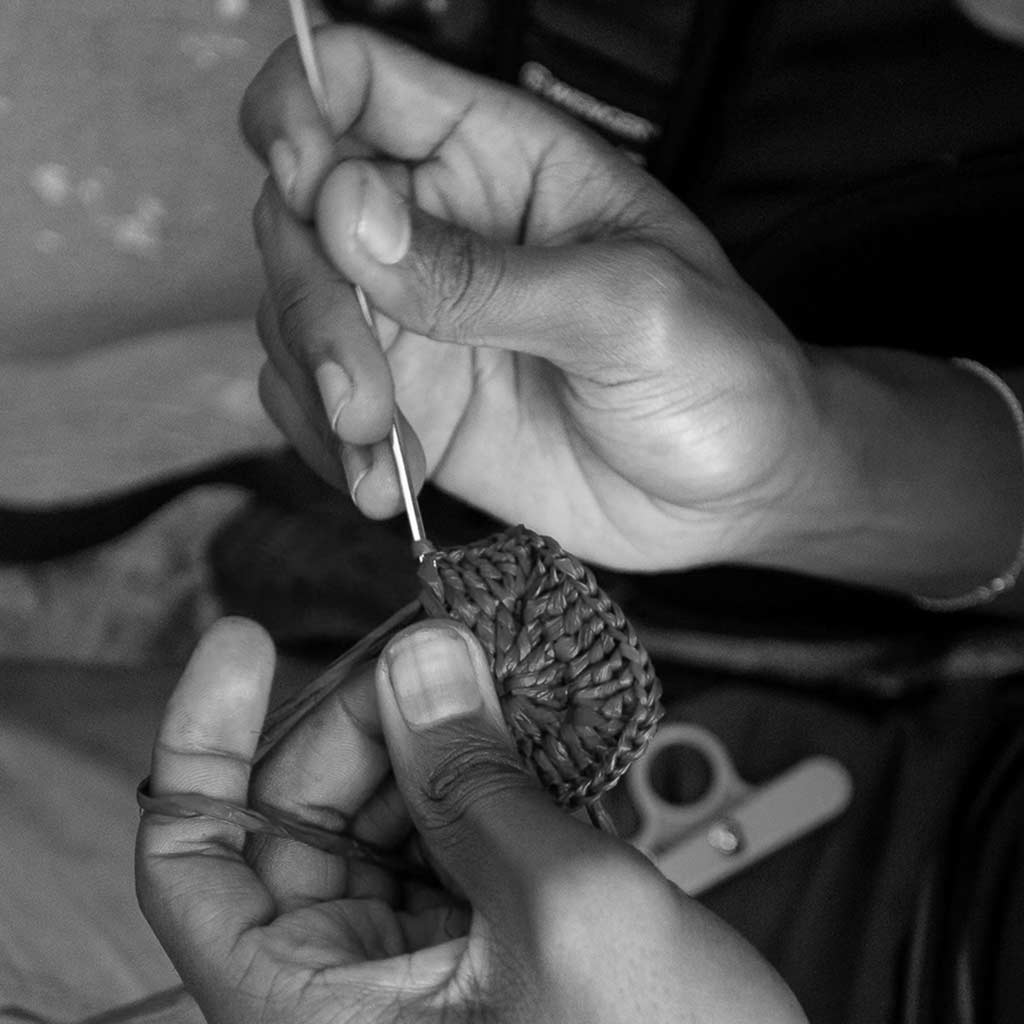 Handmade raffia handbags